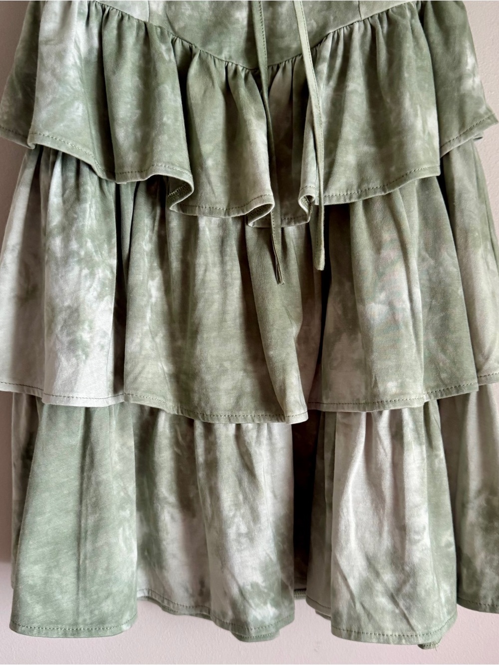Cider Vineyard Strolls Green Corset Ruffle Sleeve Mini Dress Size Small - Picture 6 of 10